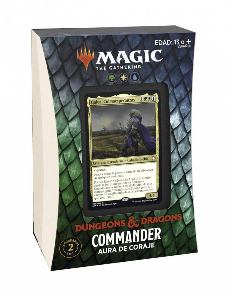 Magic: Aventuras en Forgotten Realms - Mazo de Commander Aura de Coraje  (Castellano) - Tesoros de la marca